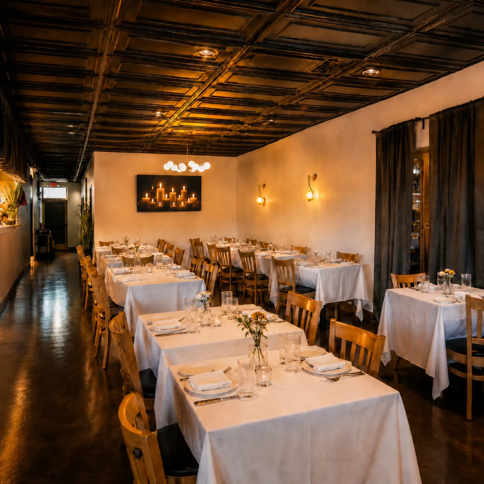 Roma Kitchen private dining table with Italian place setting